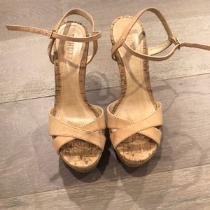 Schutz nude emiliana wedge sandal